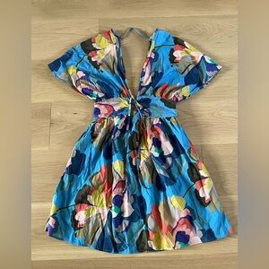 NEW Anthropologie Blue Floral Swim Coverup